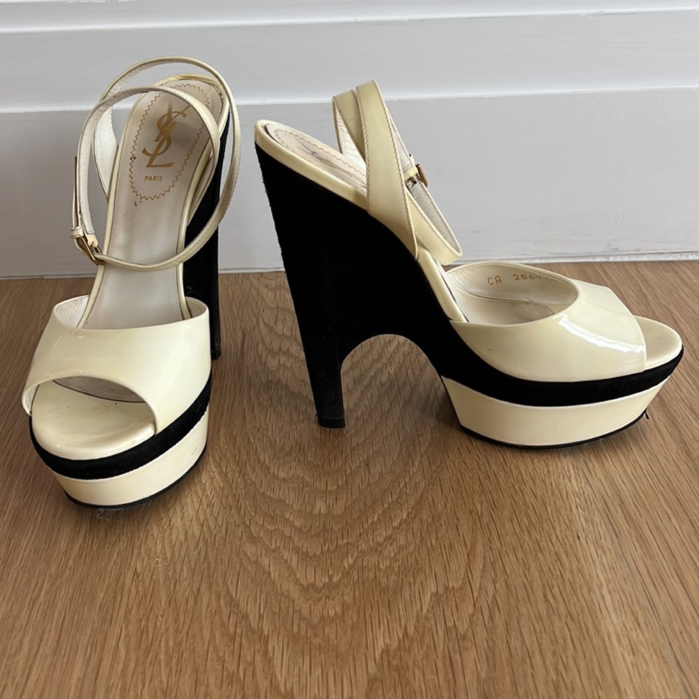 YSL Black and White Sandals